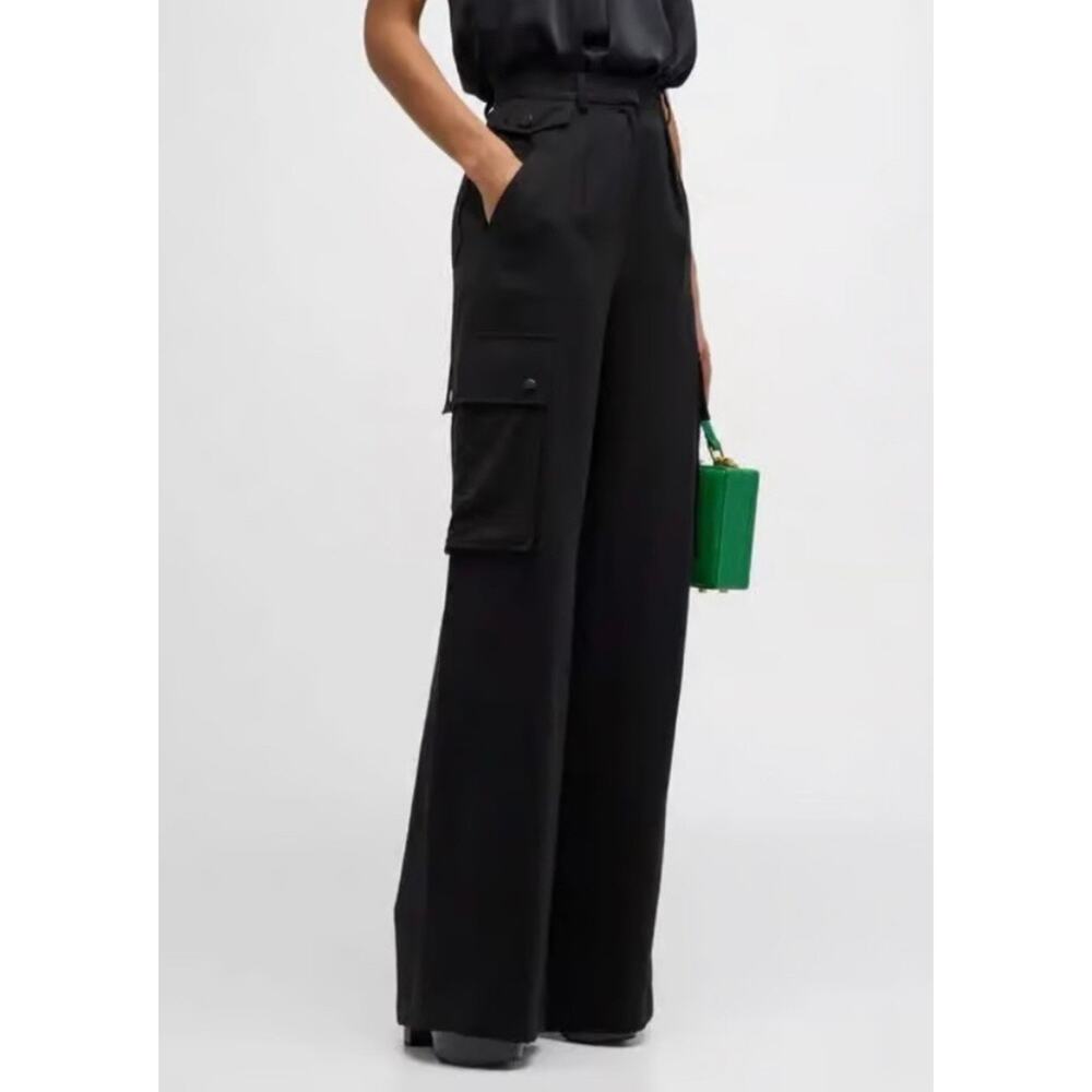 Ramy Brook Emil Wide Leg Cargo Pants High Rise Flowy Loose Utility -Size 8